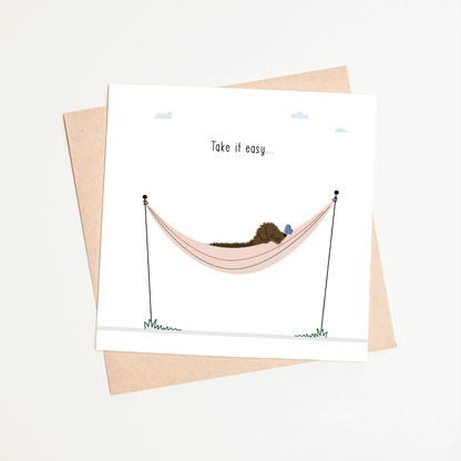 Greeting card dachshund Frits - Take it easy...