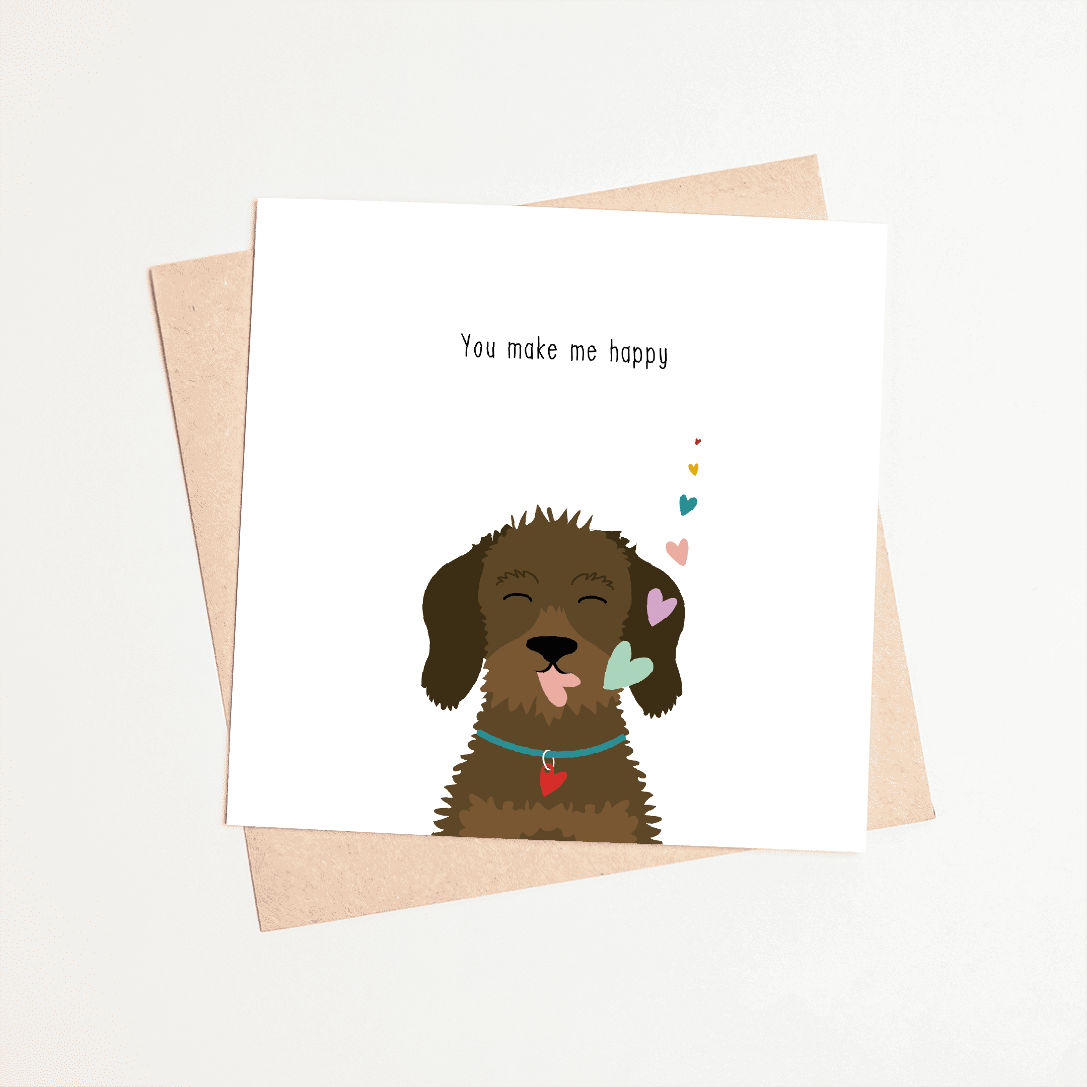 Greeting card dachshund Frits - You make my happy