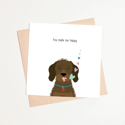 Greeting card dachshund Frits - You make my happy