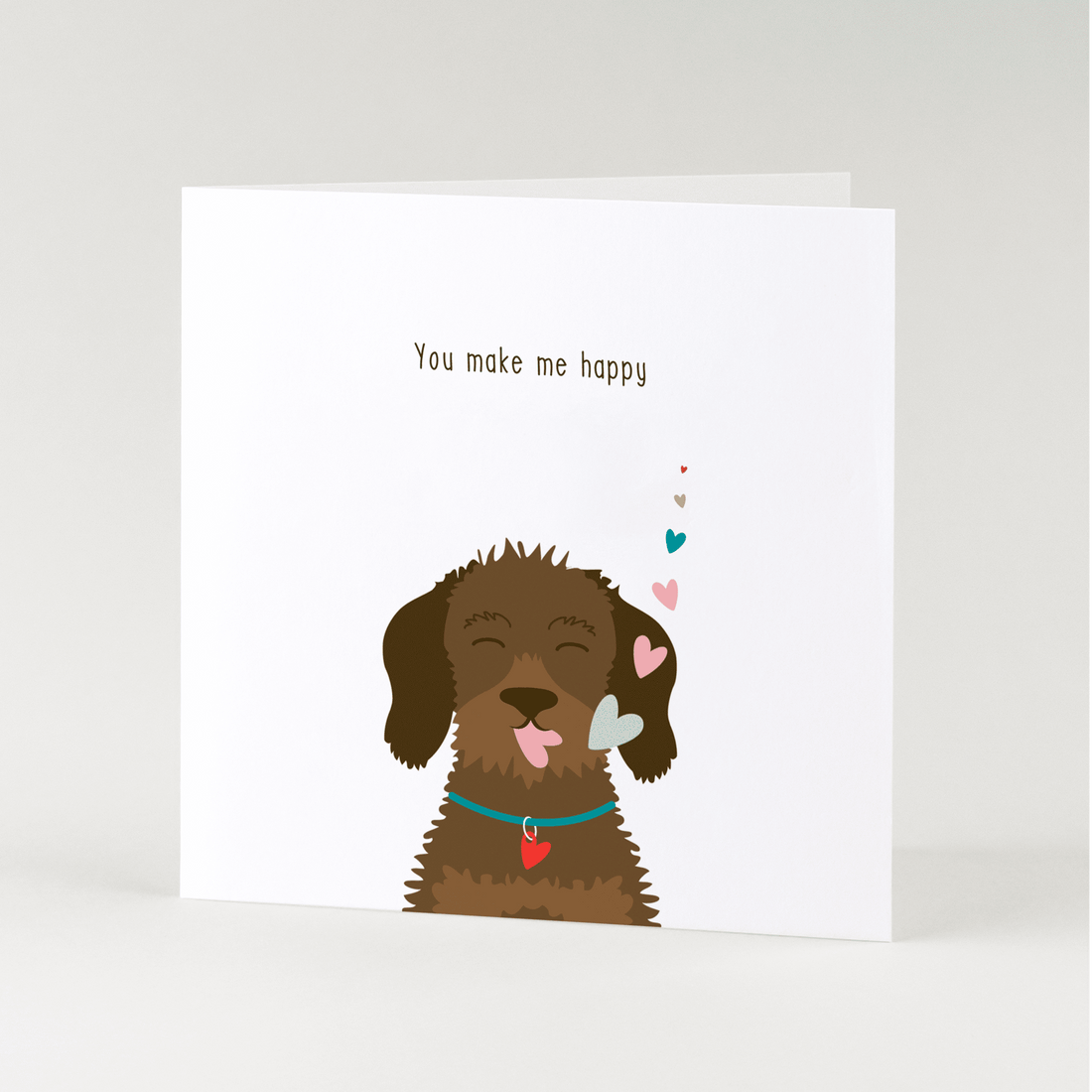 Greeting card dachshund Frits - You make my happy