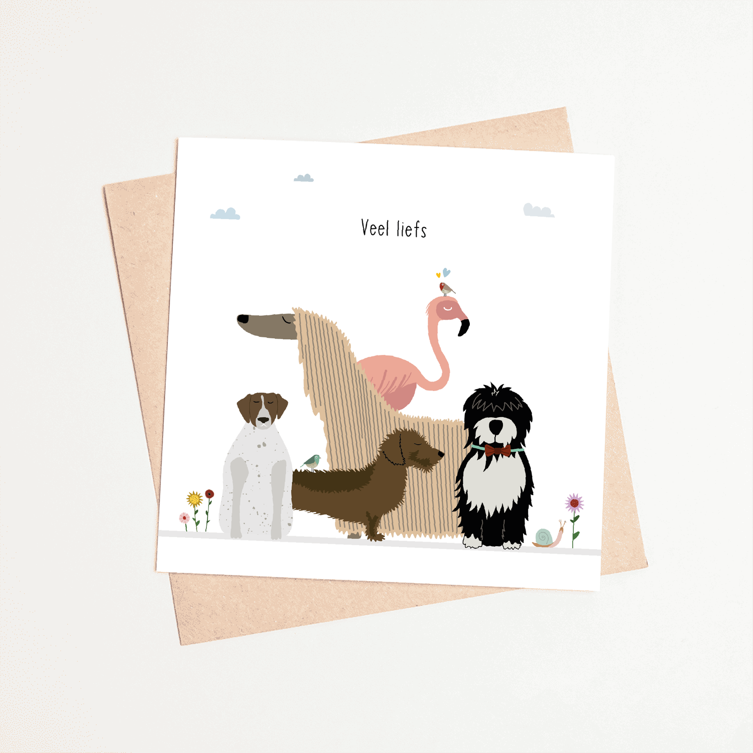 Greeting card dachshund Frits - Lots of love (animals)