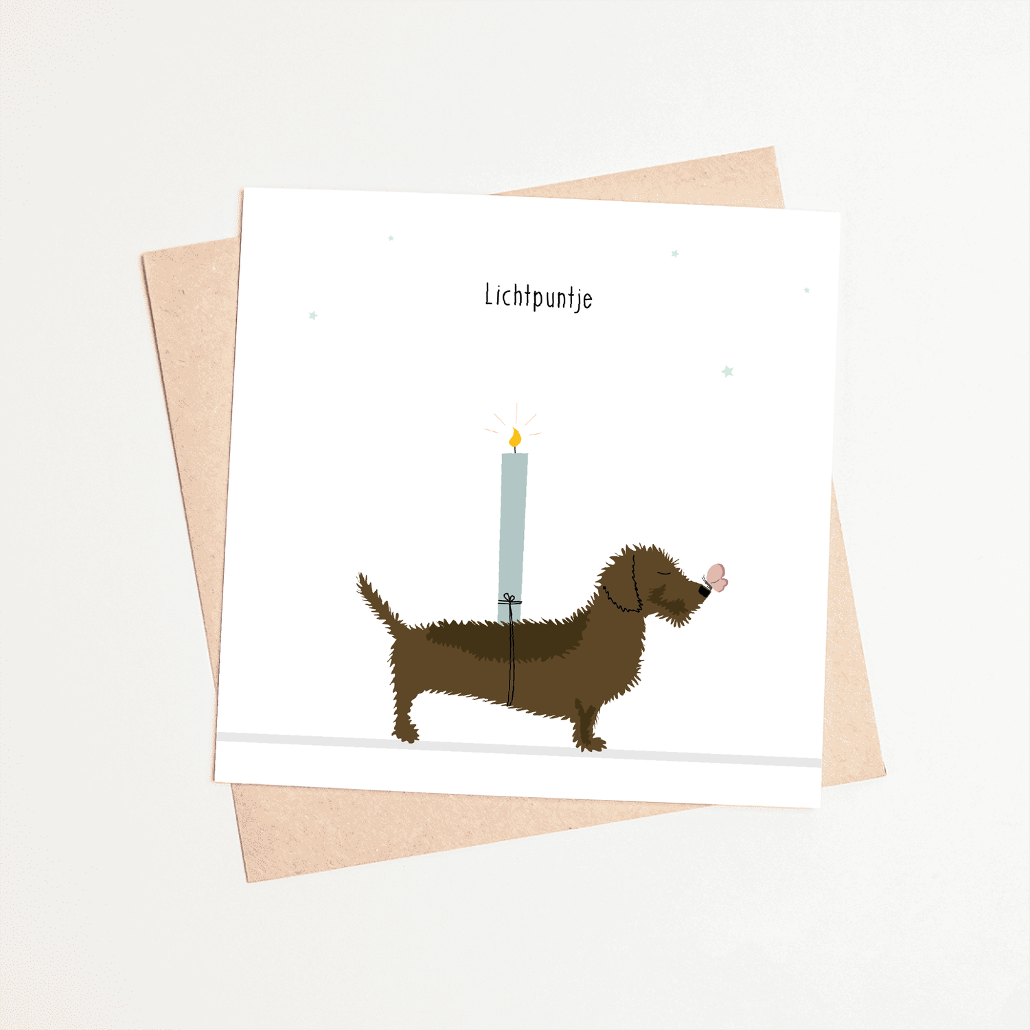 Greeting card dachshund Frits - Light point