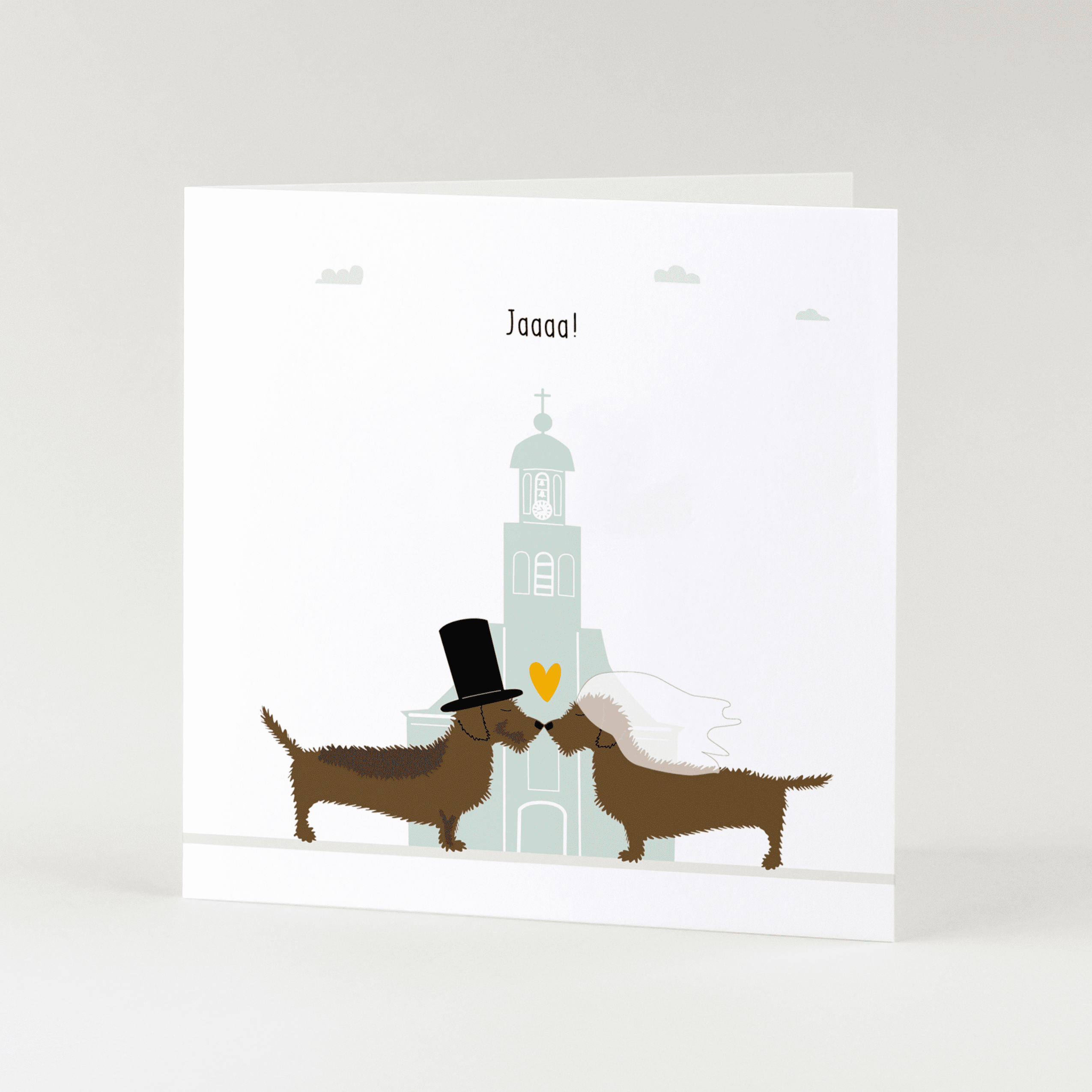 Greeting card dachshund Frits - Yes!