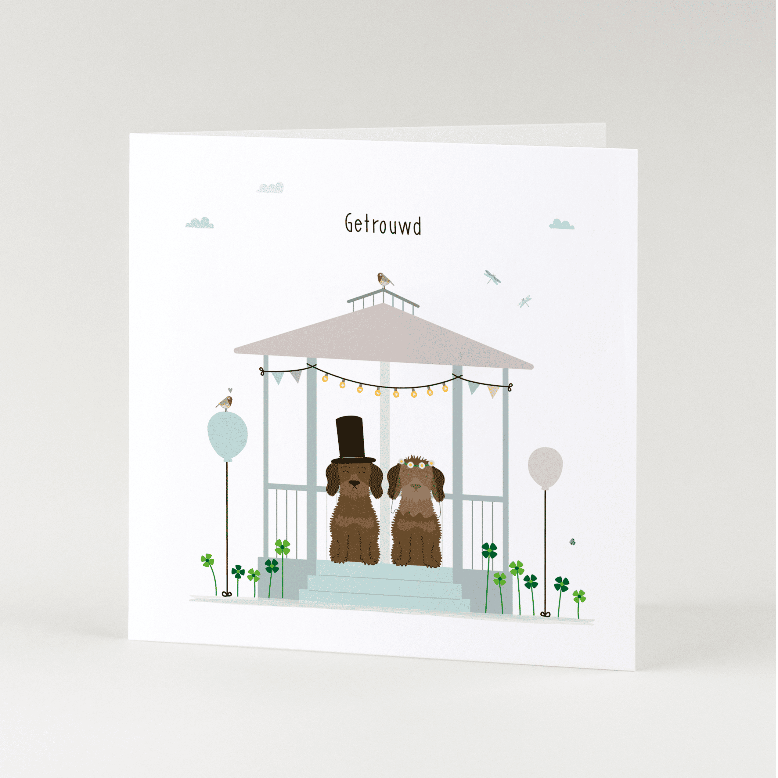 Greeting card dachshund Frits - Married