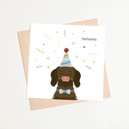 Greeting card dachshund Frits - Birthday boy