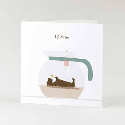 Greeting card dachshund Frits - Catch up?