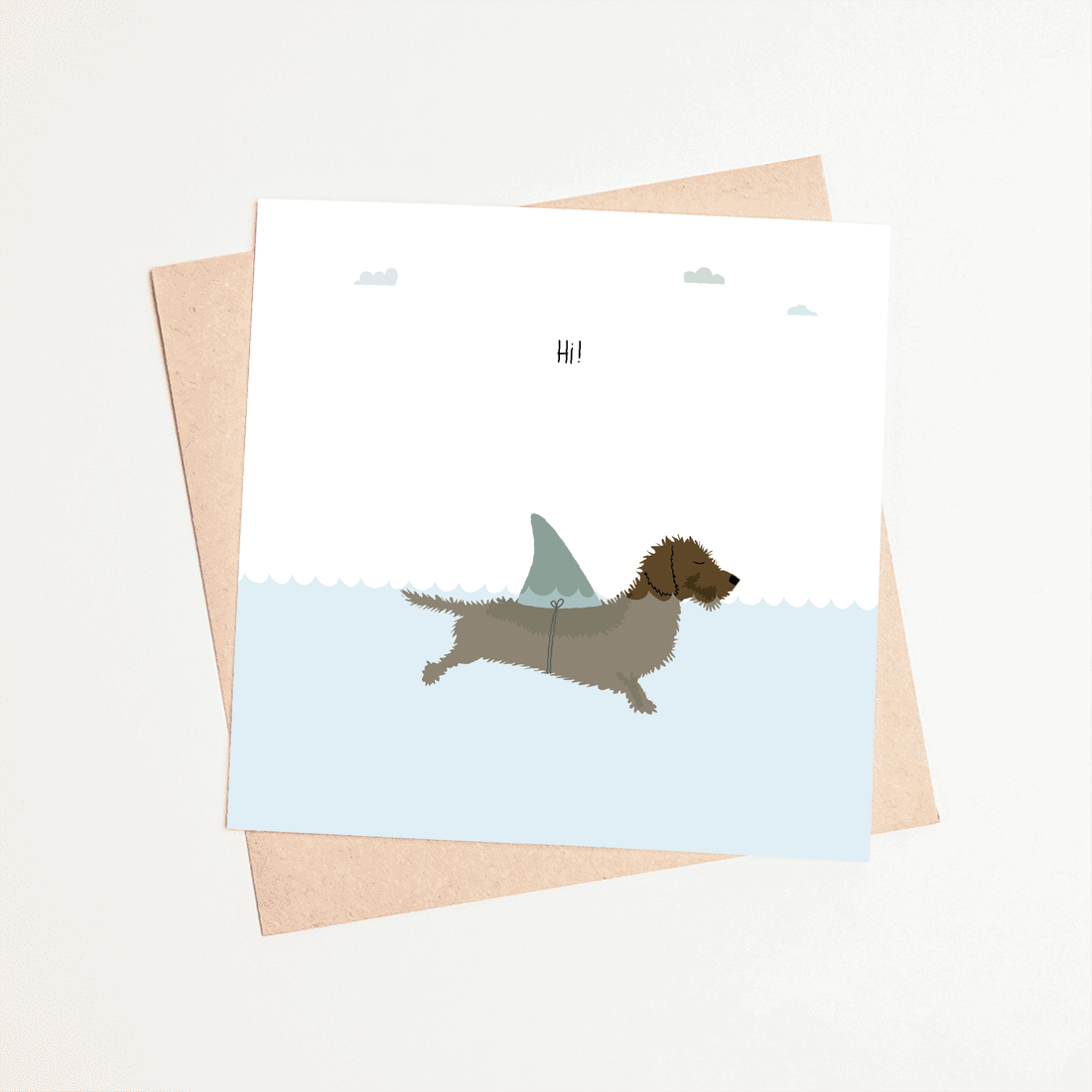 Greeting card dachshund Frits - Hi!