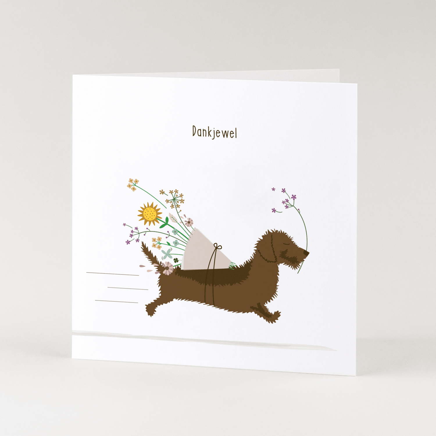 Greeting card dachshund Frits - Get well soon!