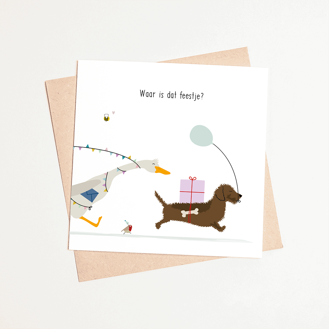 Greeting card dachshund Frits - Get well soon!