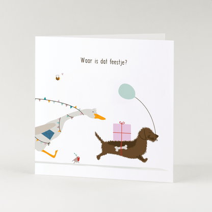 Greeting card dachshund Frits - Get well soon!