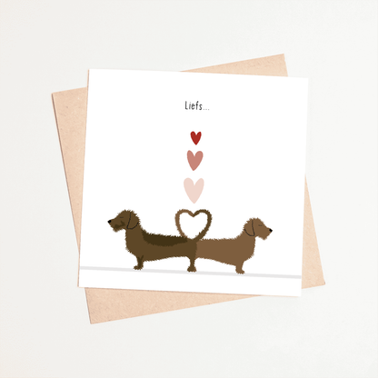 Greeting card dachshund Frits - Love...