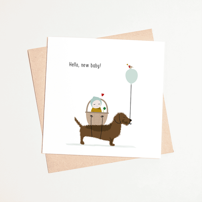 Greeting card dachshund Frits - Get well soon!