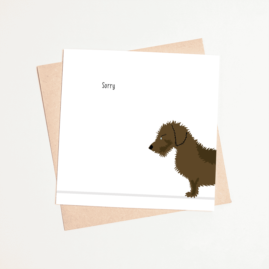 Greeting card dachshund Frits - Sorry