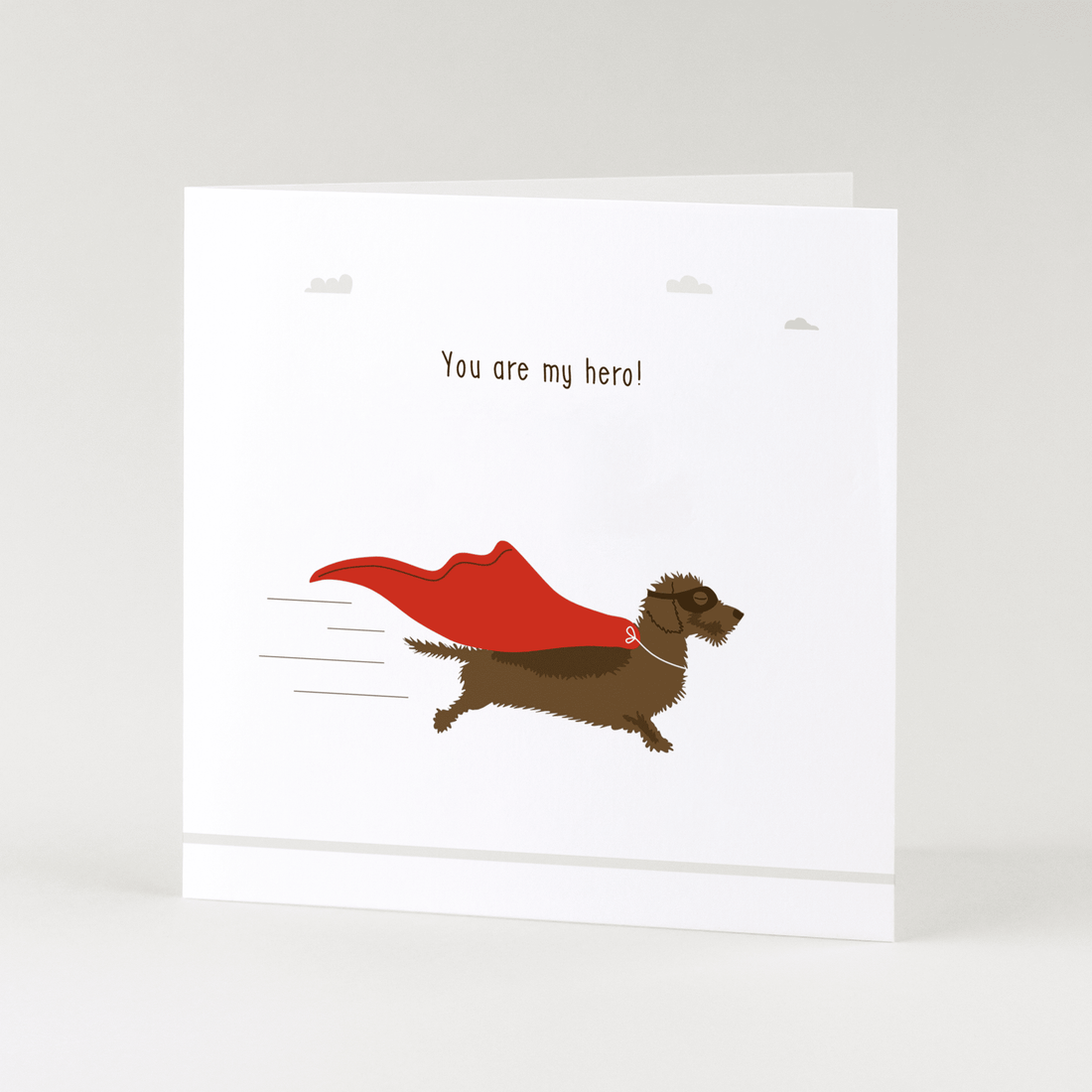 Greeting card dachshund Frits - You are my hero!