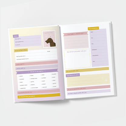 Vriendenboekje-teckel-unicorn-meisje-hartjes