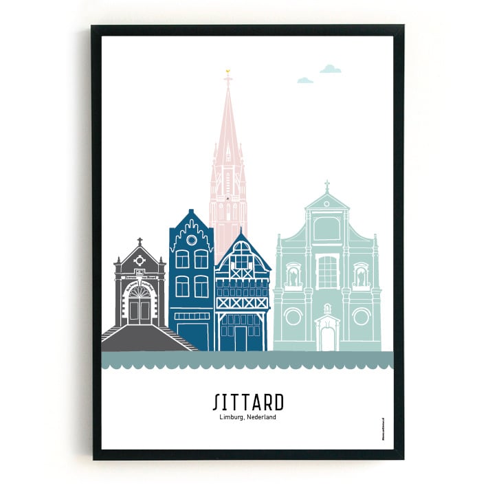 Poster Sittard in kleur  - A4 | A3