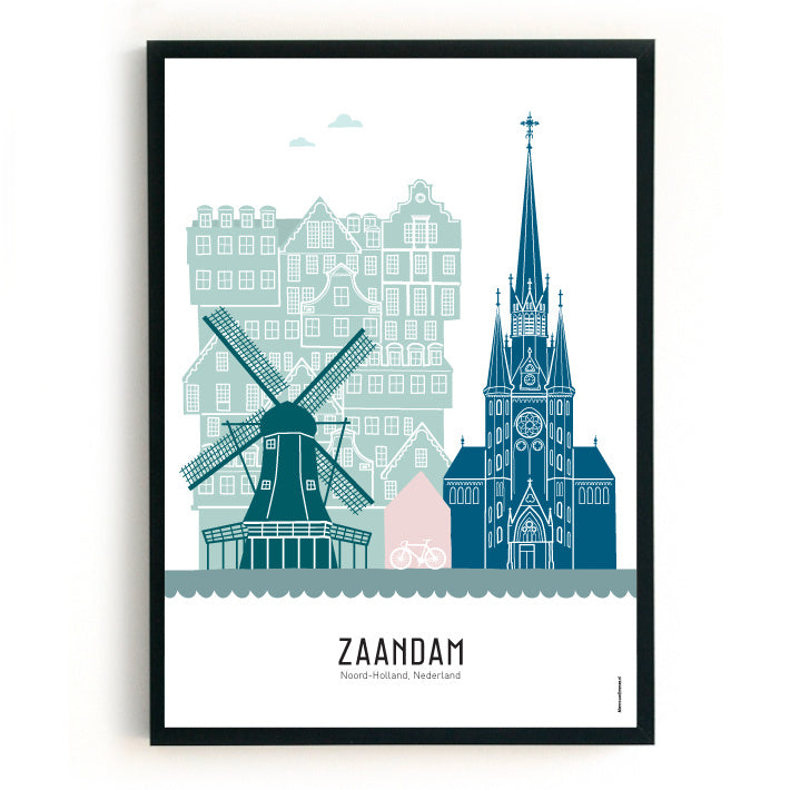 Poster Zaandam in color - A4