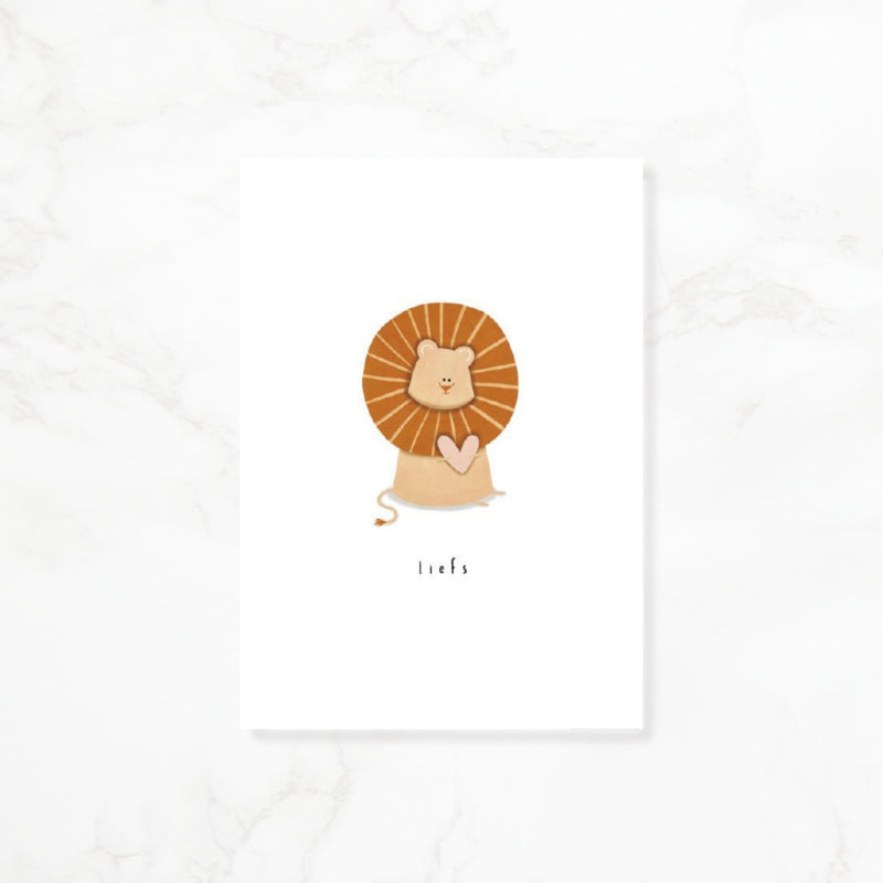 Greeting card Little love - Love (little lion)