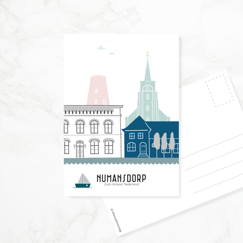 Postcard Numansdorp - color