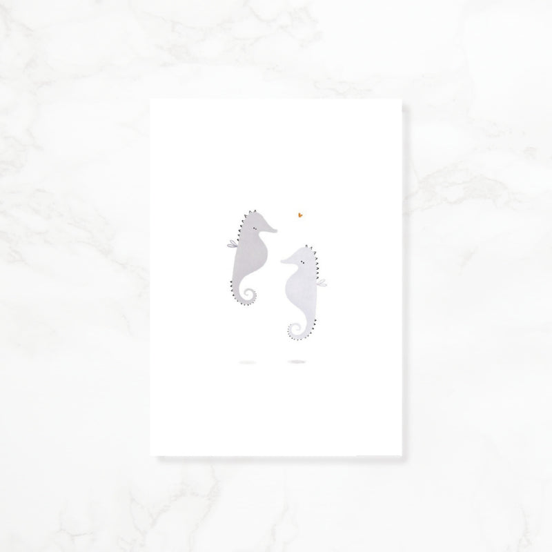 Greeting card Little love - Seahorses