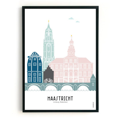 Poster Maastricht in kleur  - A4