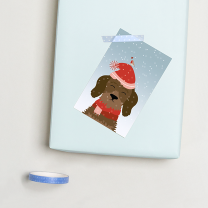 Cadeaukaartje Kerst Teckel &