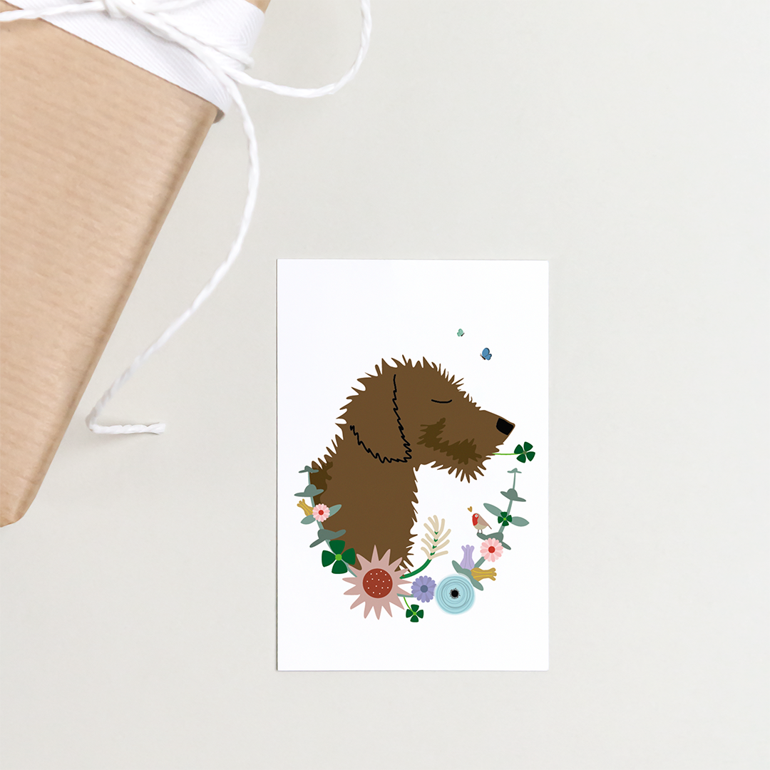 cadeaukaartje-sterkte-teckel-bloemen