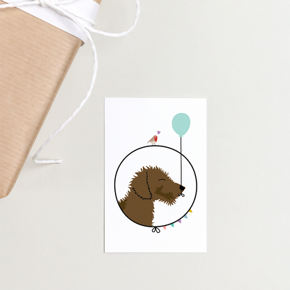 cadeaukaartje-verjaardag-teckel-slingers