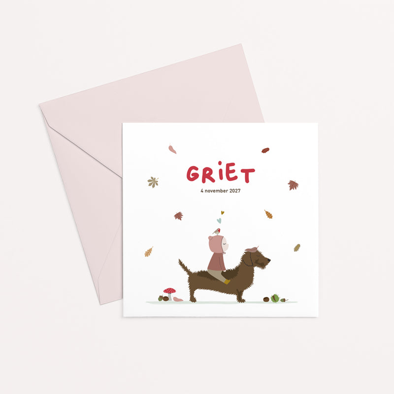 Birth card Autumn | Dachshund - Griet