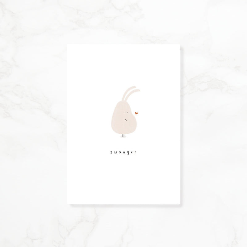 Greeting card Little love - Pregnant (bunny)