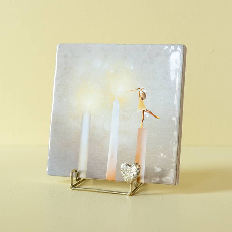 Storytiles holder, gold-colored - heart