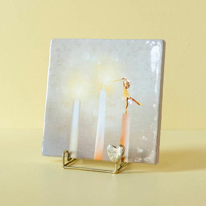 Storytiles holder, gold-colored - heart