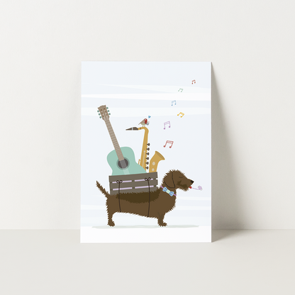 kaartje-feest-teckel-muziek-zingen