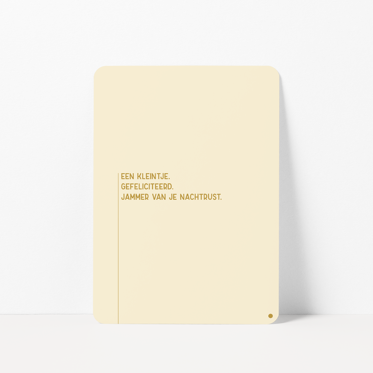 Felicitatiekaart voor een geboorte met de tekst &