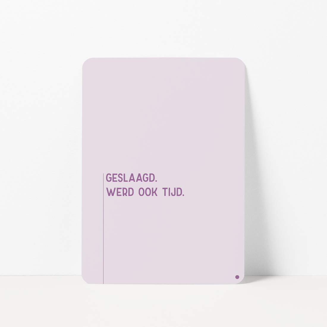 Geslaagd kaart met de tekst &