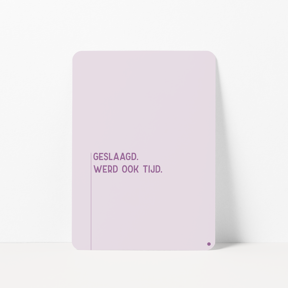 Geslaagd kaart met de tekst &