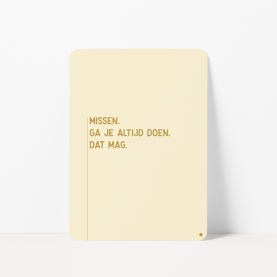 Rouwkaart met de tekst &