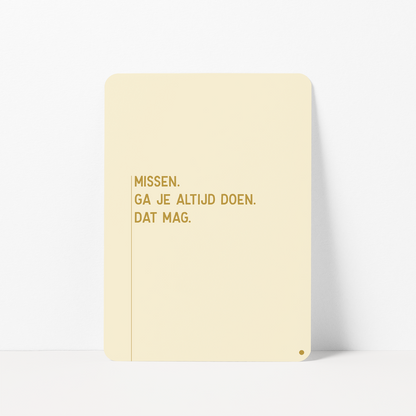 Rouwkaart met de tekst &