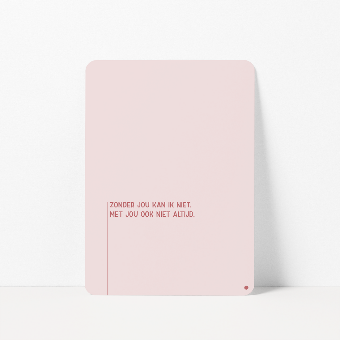 Valentijnskaart met de tekst &