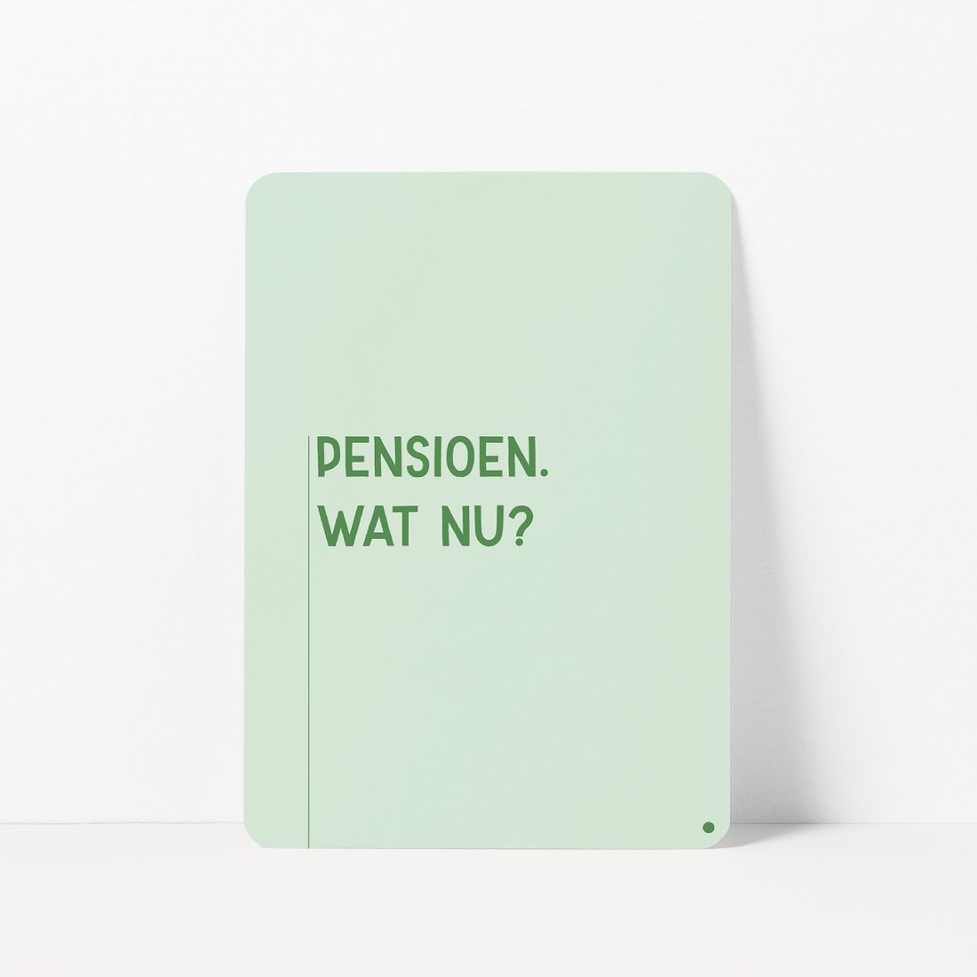 Pensioenkaart met de tekst &