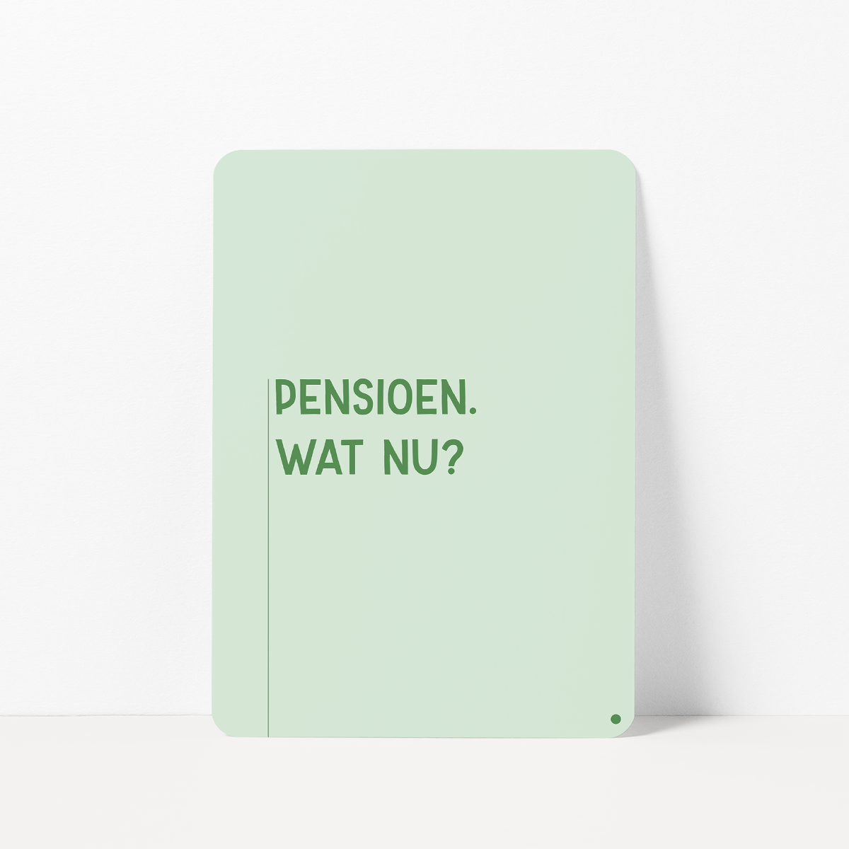 Pensioenkaart met de tekst &