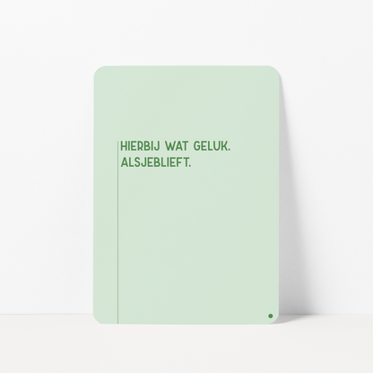 Kaart om geluk te wensen met de tekst &