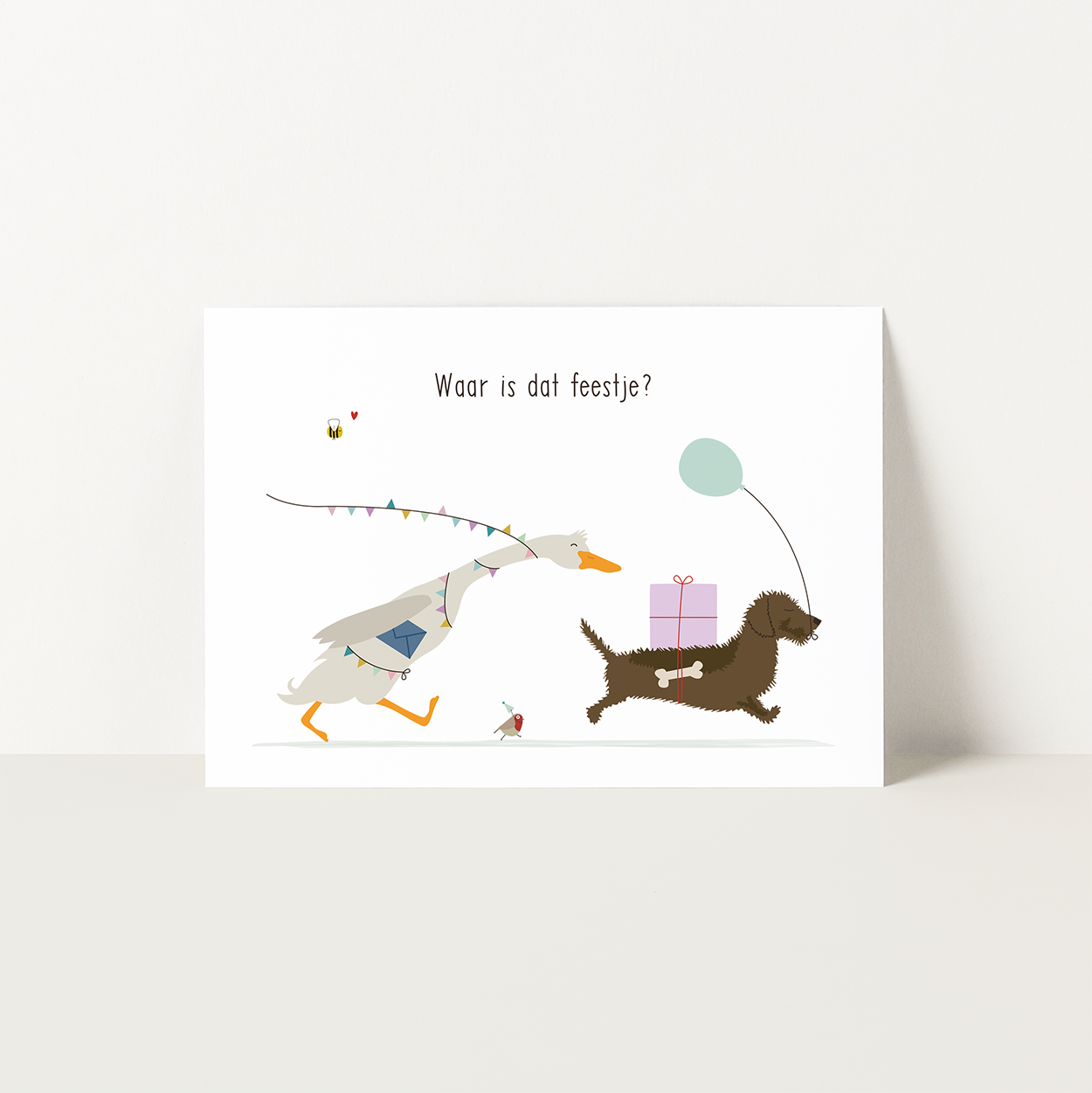 kaartje-verjaardag-teckel-feestje-dieren