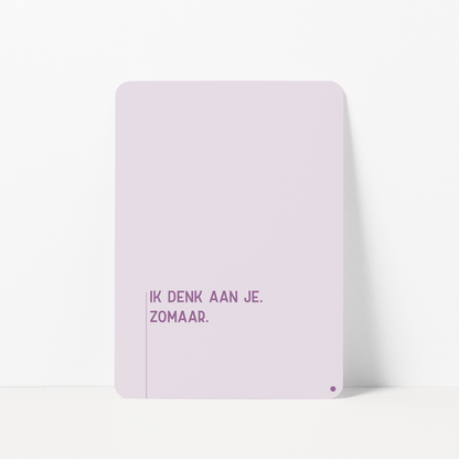 Zomaar kaart met de tekst &