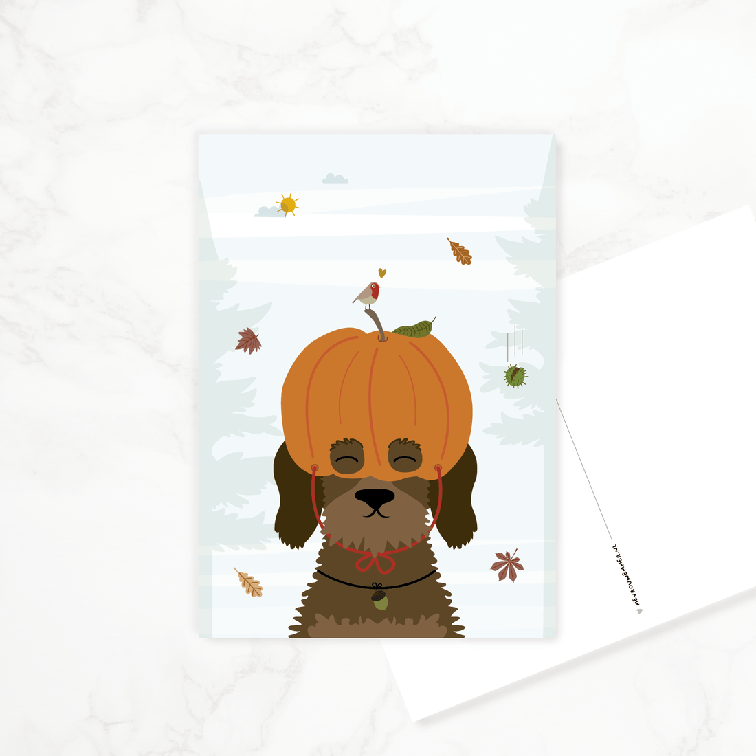 kaartje-zomaar-teckel-herfst-pompoen