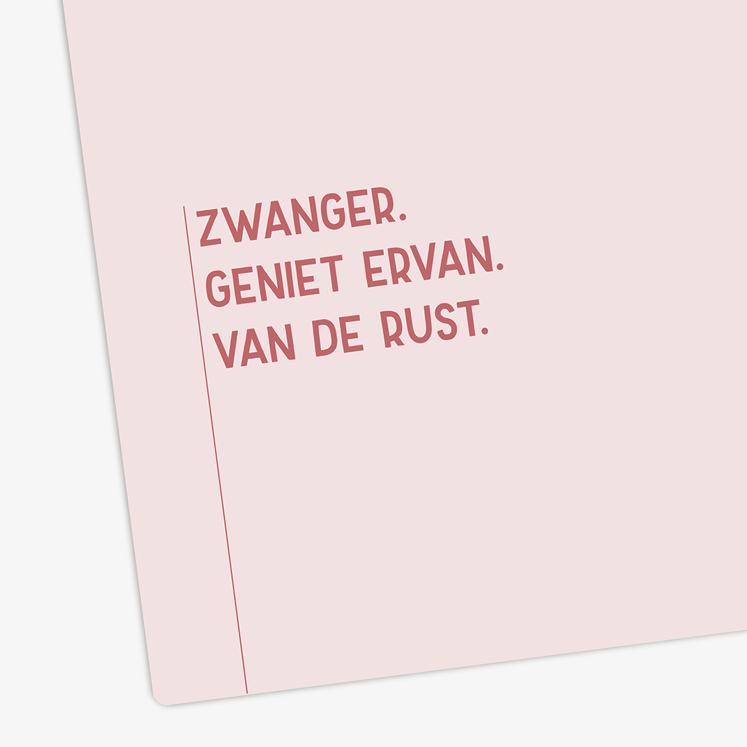 Detail van zwangerschapskaart met tekst &
