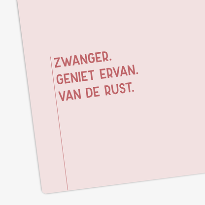 Detail van zwangerschapskaart met tekst &