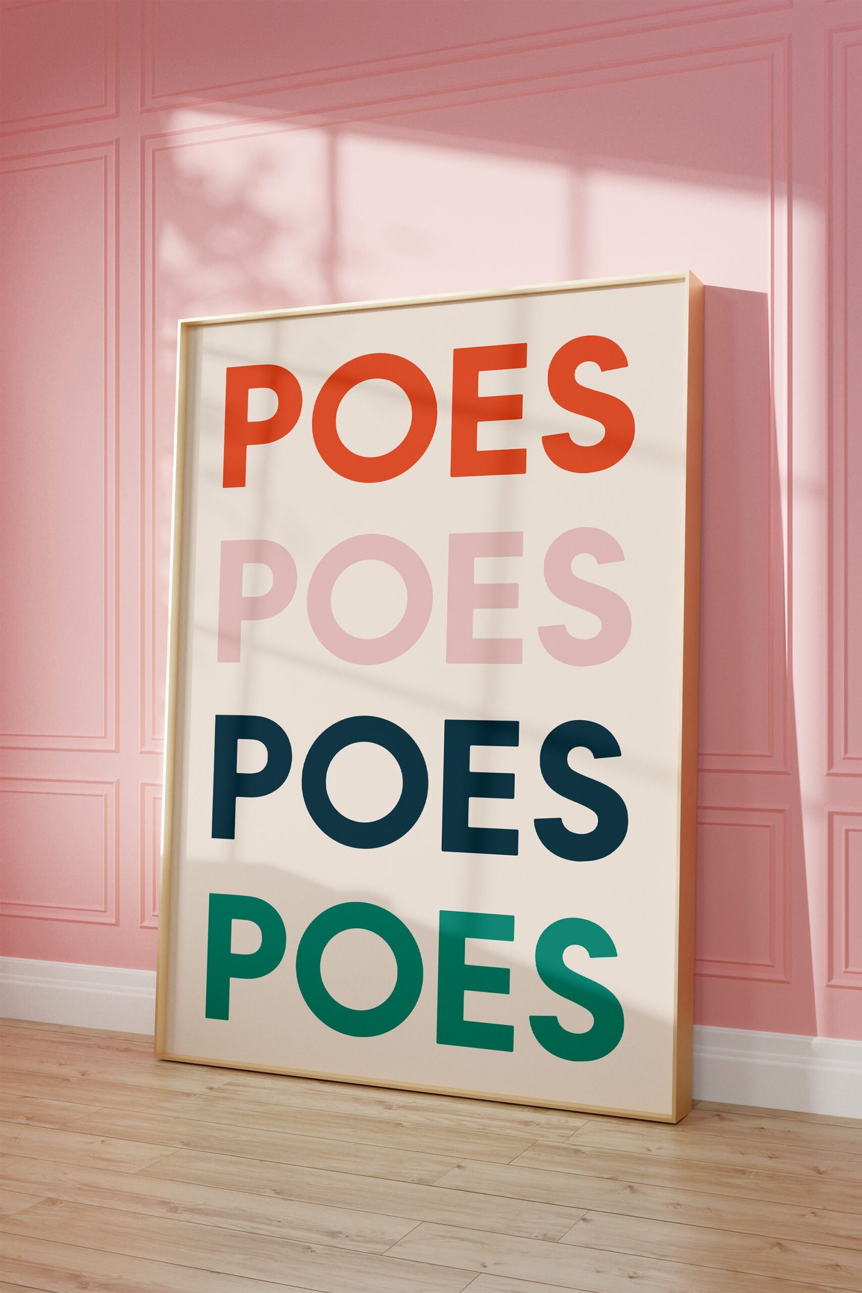 Poster Poes Poes Poes- beige - A3