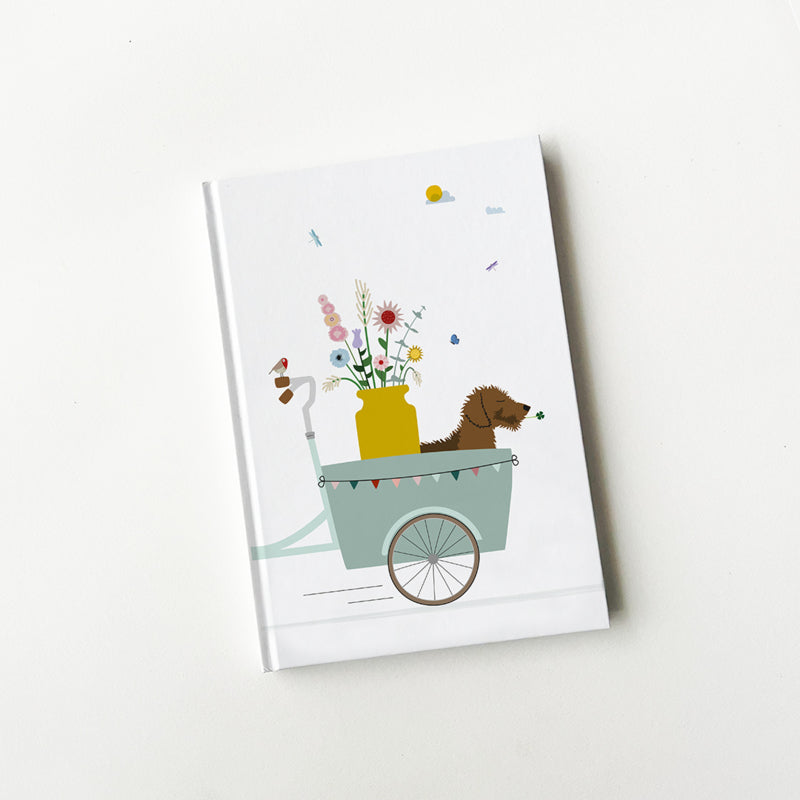 notitieboek-teckel-frits-bakfiets-bloemen