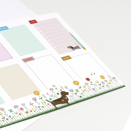 weekplanner-A4-planner-teckel-bloemen